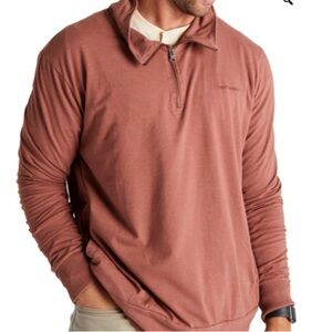 Banded hidden lakes 1/4 zip Long Sleeve Henly Top Mens Size Large